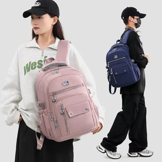 Mochila Feminina Escolar Passeio Coreano Grande Capacidade Com Pingente de Corda