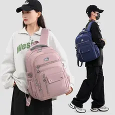 Mochila Feminina Escolar Passeio Coreano Grande Capacidade Com Pingente de Corda