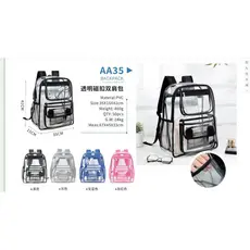 Mochila De PVC Transparente À Prova D'água Bolsa De Armazenamento De Grande Capacidade Estudante Viagem
