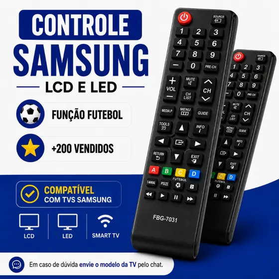 Controle Remoto Compatível Samsung LCD LED 4K Smart TV ENVIO IMEDIATO