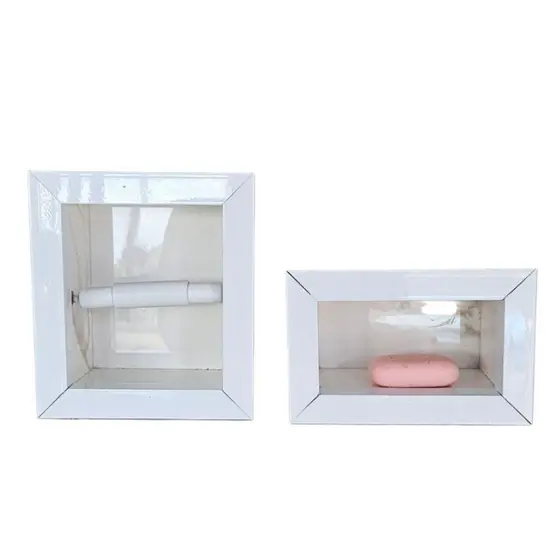 KIT 2 ITENS Porta papel higiênico e saboneteira banheiro.