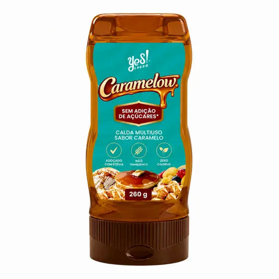 Calda De Caramelo Sabor Caramelow Zero Adição De Açúcares Multiuso Diet Sorvete 260g