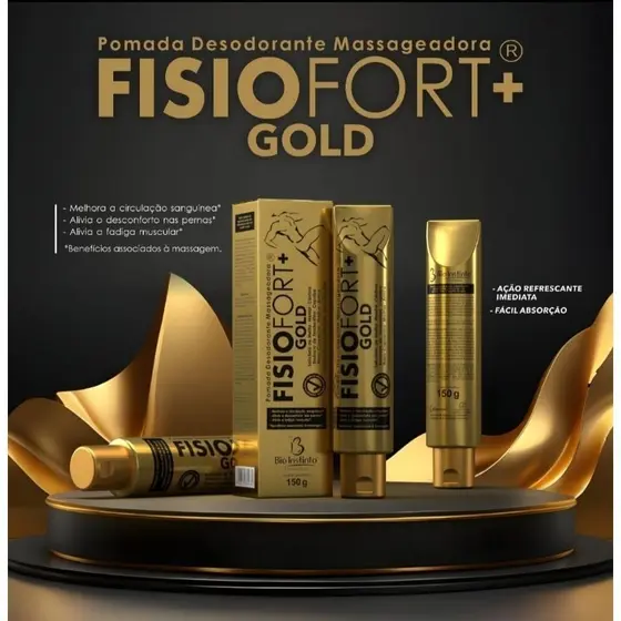 Pomadas Desodorante Massageadora Fisiofort  Gold 150g - Bio Instinto Kits com 1,2ou3 unidades