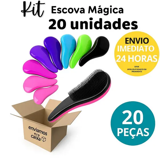 Escovas Mágicas Anti Frizz Desembaraçadora Para Brinde ou Revender KIT 20 UNIDADES