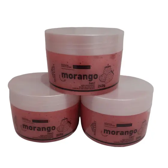 ESFOLIANTE ROSTO E CORPO MORANGO MISS LARY 3 EM 1