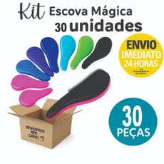 Escova Mágica Desembaraçadora de Cabelo Anti-Frizz para Cabelos Secos e Molhados kit com 30 unidades