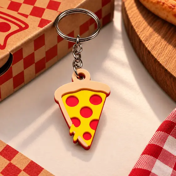 Chaveiro Pizza Mini Fatia de Pizza Criativo Divertido Presente Lembrancinha