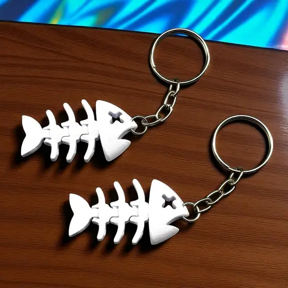 Chaveiro Espinha de Peixe 3D