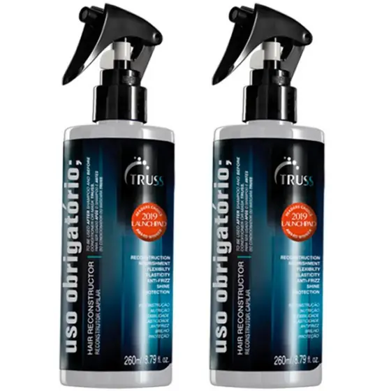 2 Uso Obrigatório Truss 260ml Tratamento Reconstrutor Protetor Térmico Restauração