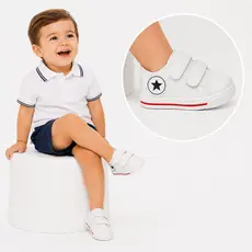 Tênis Bebê Infantil Branco Primeiros Passos Menino Menina Confortável com Estrela