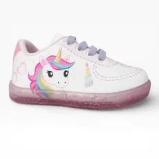 Tênis Infantil Feminino Unicórnio Tralala Original Confortável Com Glitter Cadarço Elástico Fofo