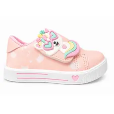 Tênis Bebê Infantil Feminino Unicórnio Rosa Casual Confortável Leve Antiderrapante