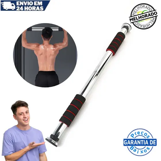 Barra Fixa Flexão Porta Apoio Regulável 62 a 100 Cm Crossfit Calistenia Fitness Força