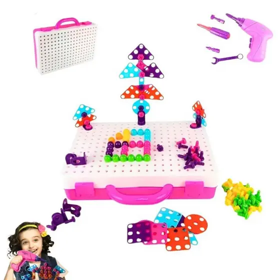 Quebra Cabeça 3D Infantil com Parafusos Educativo – Brinquedo Drill Screw Coordenação Motora Criativo