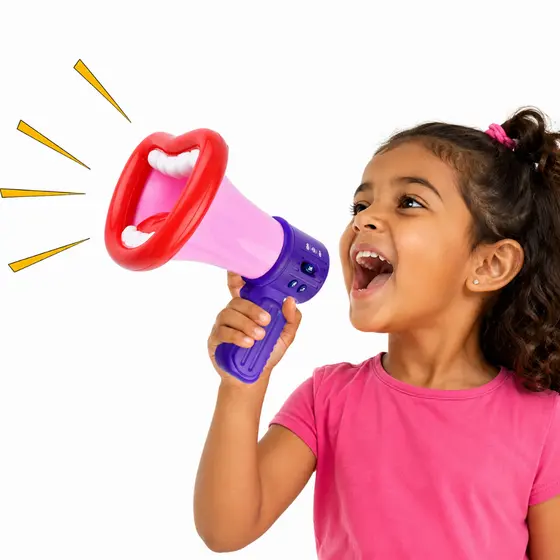Microfone Infantil com Trocador de Voz Boca Grande – Brinquedo Engraçado com Megafone