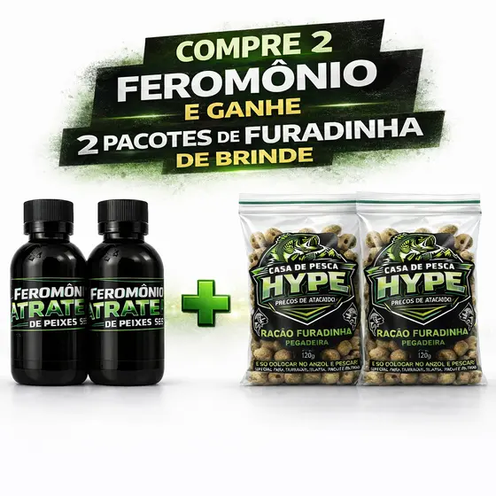 Kit Pesca 2 Rações Furadinhas 120g + 2 Feromônios Atrativos Para Tambaqui Pacu