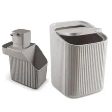 OFERTA Kit Cozinha Porta Detergente e Lixeira 3L Conjunto Pia - Usual Utilidades