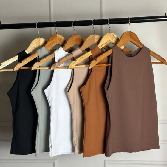 3 Regatas Blusinha Básica  Feminina Suplex Duplo Elegante Moda Blogueira