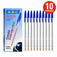 10 a 50 Canetas Bic Azul Clássica Esferográfica Cristal Ponta Média
