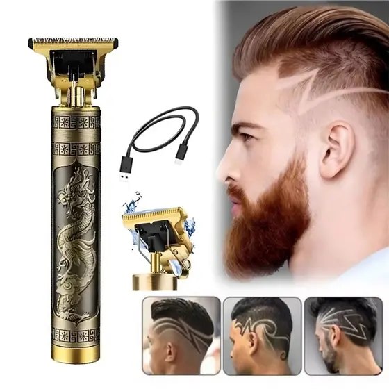 Máquina de Cortar Cabelo Profissional Recarregável Sem Fio para Barbearia e Uso Doméstico