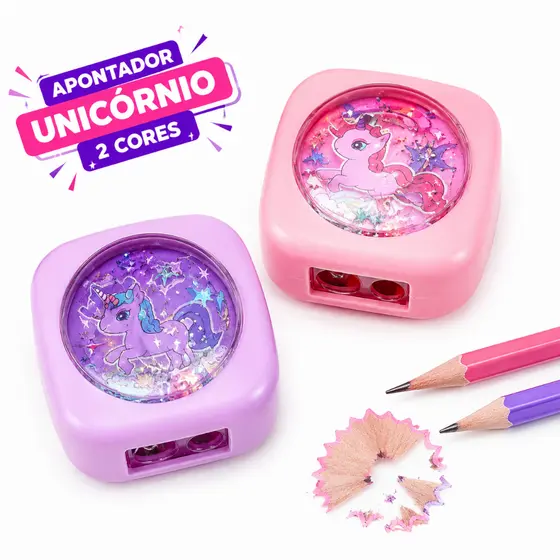 Apontador Cartoon Fofinho 2 Buracos para Lapis Design Portatil Escritorio