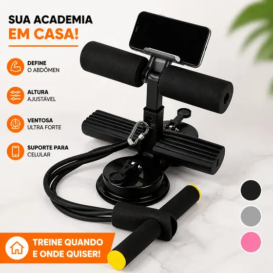 Suporte Abdominal com Ventosas Fortes 3 Ajustes Abdominais Protege Barriga/Joelhos Casa/Academia Fitness