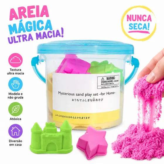 Brinquedo Areia Super Macia Balde Viagem Espacial Presente para Criancas