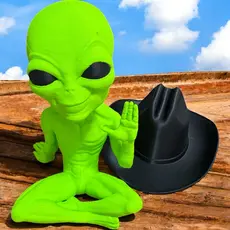 Et Alien Sentado Cowboy