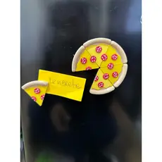 Imã De Geladeira Magnetico Pizza 6 Fatias pizzaria Divertida fofura Enfeite Decoração Criativo Desenho