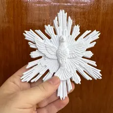 Imagem Divino Espirito Santo Branco Decorativo Porta Parede adorno espiritual decorativa casa oratorio lembrança
