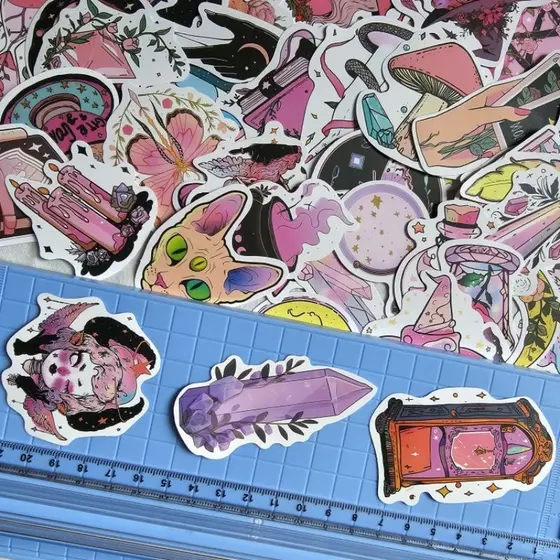 Pack adesivo Mística Fada Bruxa em vinil a prova d'água 5/10 unidades decoração scrapbook