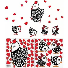Adesivo Decorativo para Geladeira, Móveis Papel de Paredes Tema Galinha Carijó
