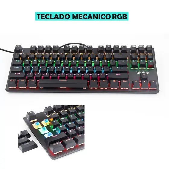 Teclado Gamer Mecânico Usb Blue Português Rgb Pc Computador