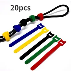 Kit 20 UN / Kit 40 UN  - Organizador de Cabos e Fios Abraçadeira multiuso Prendedor - Organizador reutilizável