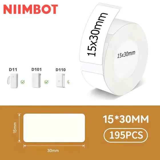 NIIMBOT Papel Etiqueta Niimbot D110 D101 D11 15x30mm REAL