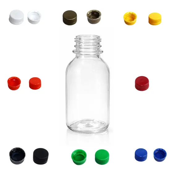 Kit 50 Garrafa Pet 100ml Frasco Cilíndrica Cristal Plástico Lembrancinha Com Tampa Lacre