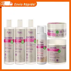Kit Apse Cachos Completo 6 Produtos Com Mousse e Ativador Tratamento Capilar Cacheado Vegano - Apice