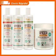 Kit Apse África Baobá Shampoo + Condicionador + Gelatina + Creme De Pentear Completo Profissional