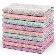 Kit 10 Panos Microfibra 25x25cm Ultra Absorvente Multiuso Não Risca Limpeza Carro Vidro Cozinha