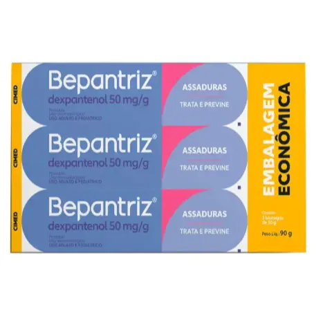 Kit 3 Bepantriz Dexpantenol 50mg Dupla Proteção - 30g - Cimed