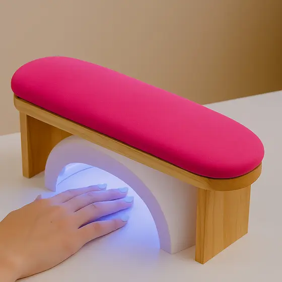 Apoio Apoiador de Mão Manicure Madeira Crua