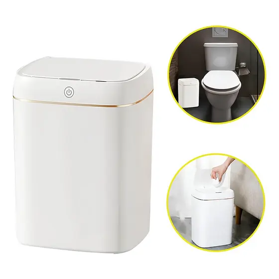 Lixeira com Sensor Automático Inteligente Elegante Universal  Banheiro WC Cozinha 11L ST377