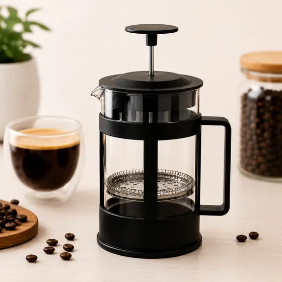 Prensa Francesa 350ml Cafeteira Manual Vidro Resistente Café Cremoso