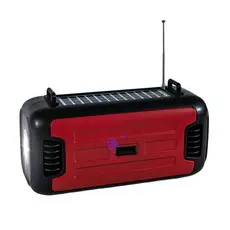 Rádio Portátil Bluetooth FM Recarregável com Painel Solar USB TF e Lanterna Camping