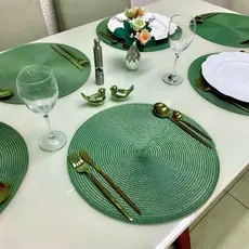 Kit 4 ou 6 Jogos Americanos Redondos para Mesa ,Sousplat 38cm , Tapete De Mesa(Elegante Impermeável)