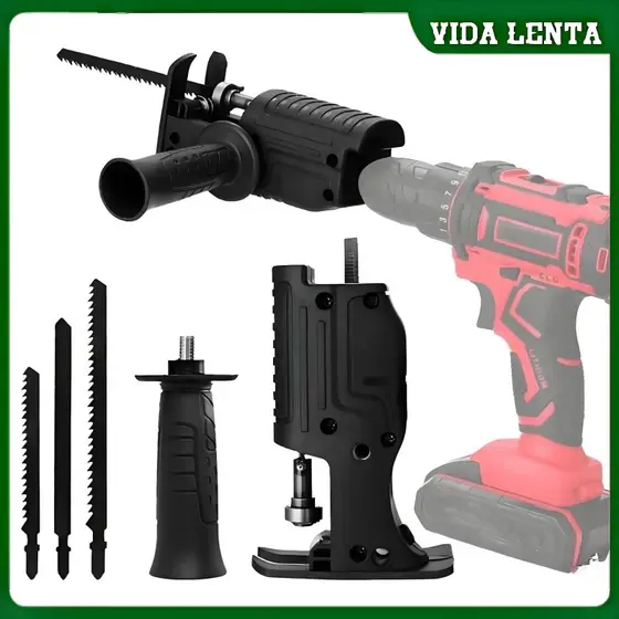 Adaptador Portátil Serra Tico-Tico Compatível com Lâminas Elétricas e Com 3 Lâminas
