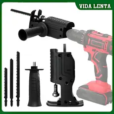 Adaptador Portátil Serra Tico-Tico Compatível com Lâminas Elétricas e Com 3 Lâminas
