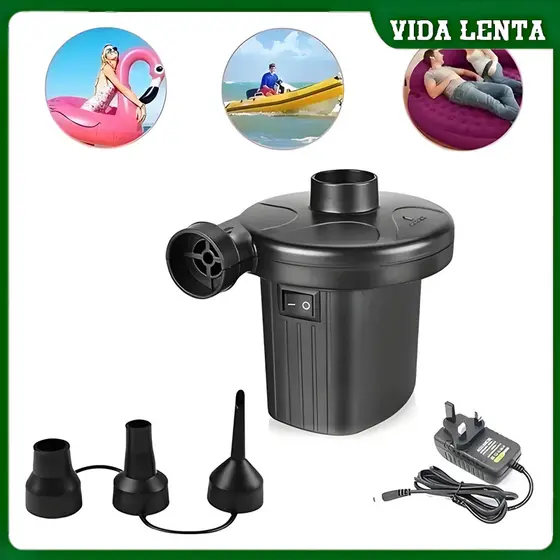 Bomba De Ar Elétrica Encher Colchão Boia Piscina Bomba Pneumática Inflador Com 3 Bicos