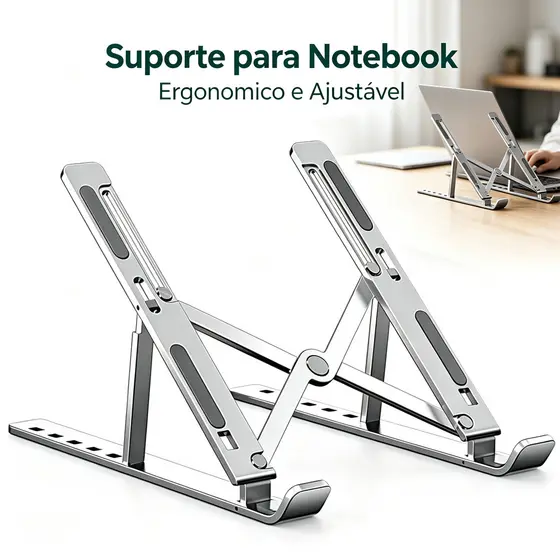 Laptop Suporte Base Notebook Tablet Alumínio Dobrável Portátil