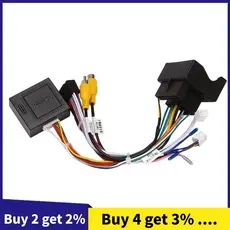 Áudio Estéreo Do Carro 16 Pinos Adaptador De Cablagem De Energia Android + Caixa Canbus Para Peugeot 3008/2008/Citroen C